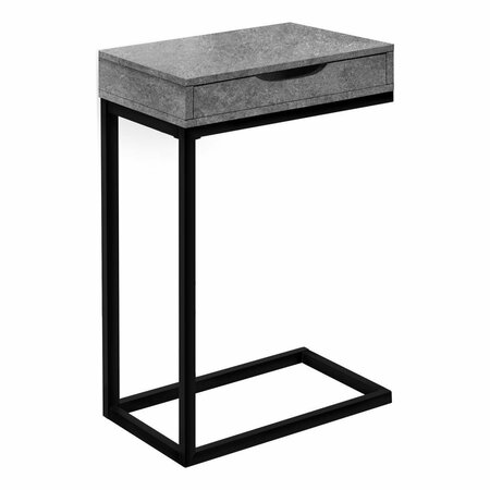 MONARCH SPECIALTIES Metal Stone-Look Accent Table, Grey & Black I 3603